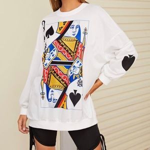 NWOT Queen of Hearts Lightweight Sweatshirt